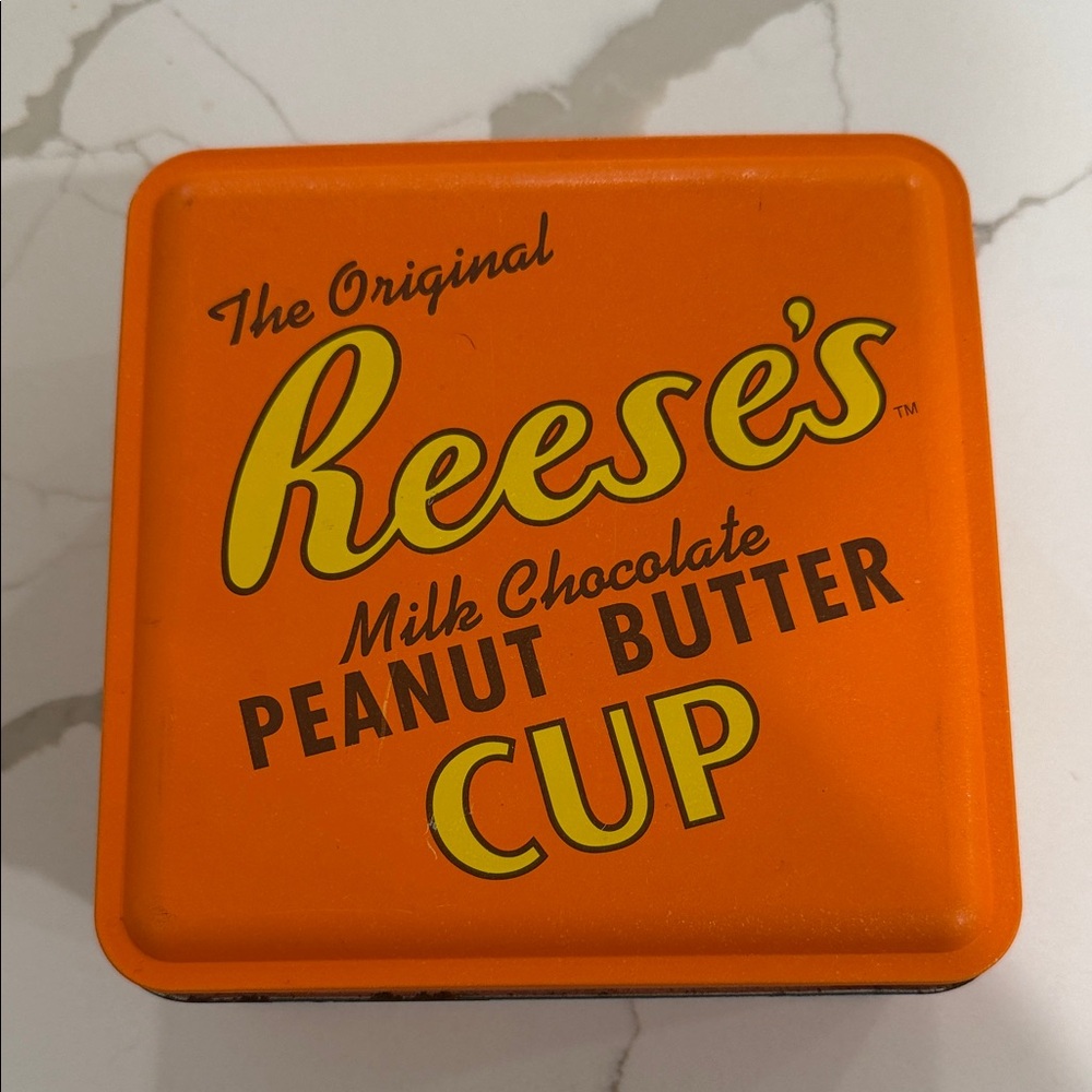Vintage Reese's Orange Tin Box